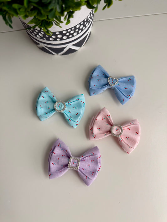 Cherry Sparkle Bow Set